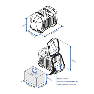 Transportbox voor op de trekhaak TowBox V2 grijs
